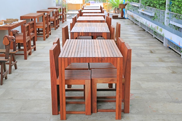 Hardwood furniture, Indoor wooden chair and table set.