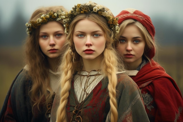 Hardworking Peasant rustic girls slavic Generate Ai