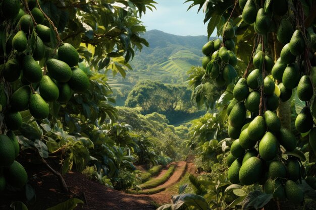 Photo hardy avocado tree generate ai