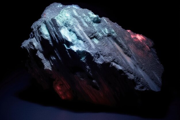 ハーディストナイト (Hardystonite) は人工知能 (AI) によって作成された黒い背景の希少な貴重な天然石です
