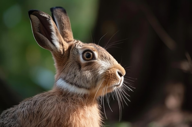 Hare in Summer Forest Generative AI