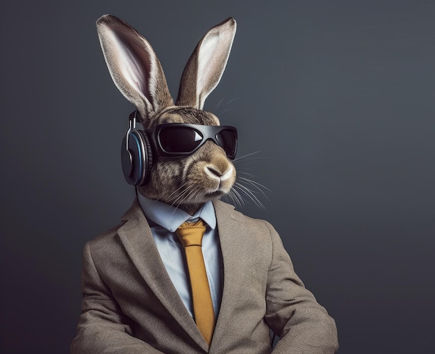 Hare Wearing Suit Generative AI