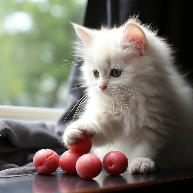 Harig en schattig The Charming Fluffy Cat Generative AI
