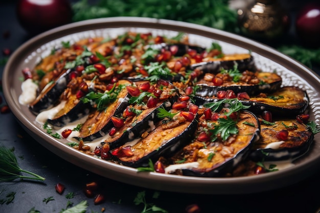 harissaroasted eggplant with fried capers christmas dinner recipe