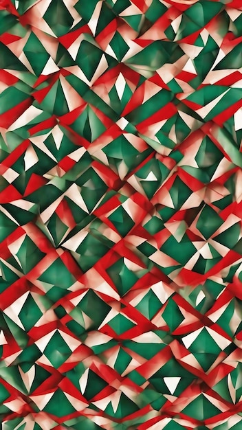 Harlequin bright color seamless pattern graphic repeat print in green red white colors with diamonds