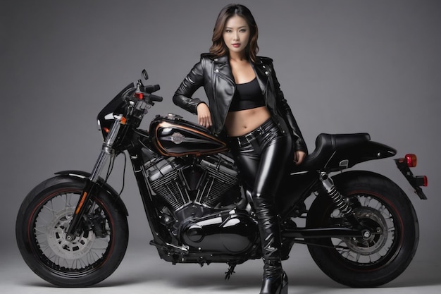 Harley Davidson and pretty woman