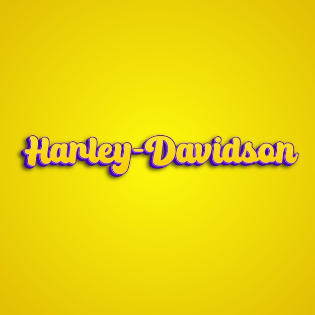 Harleydavidson typography 3d design yellow pink white background photo jpg