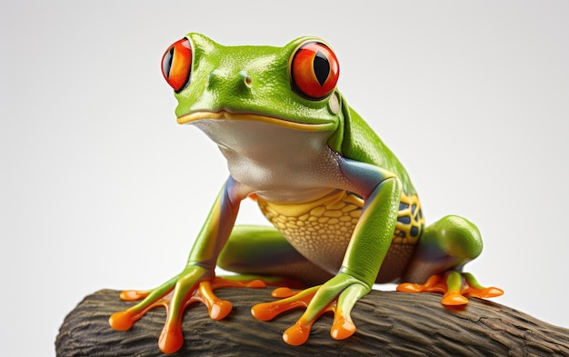 Premium AI Image | Harmful Red Eyed Tree Frog Isolated On White Background