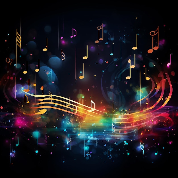 Harmonic Abstract Music Notes Background