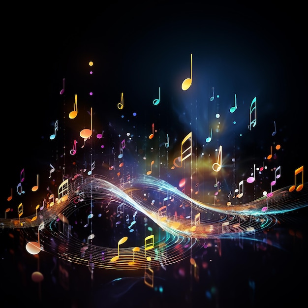 Harmonic Abstract Music Notes Background