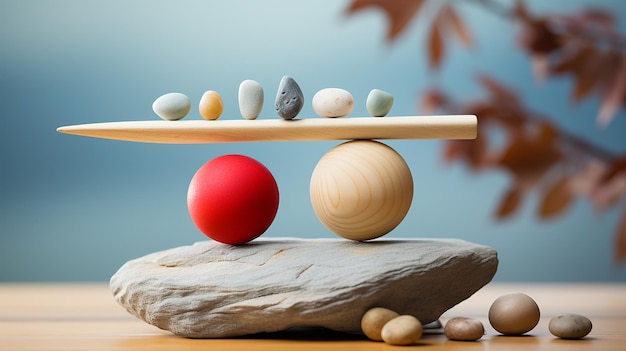 Foto harmonie in eenvoud minimalistisch concept van evenwicht