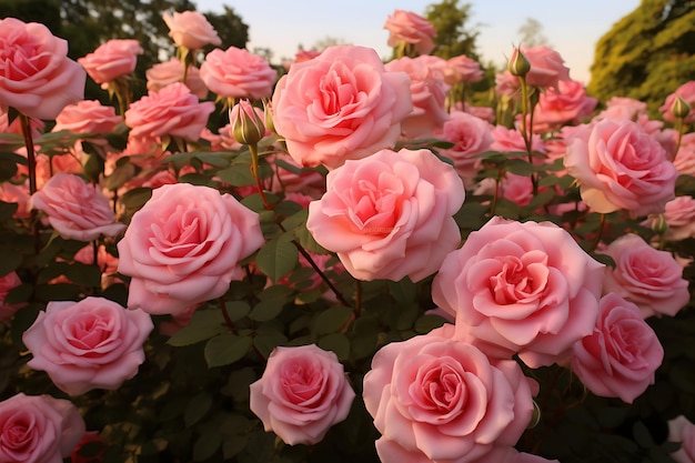 Harmonie in roze rozentuin verrukt rozenfoto's