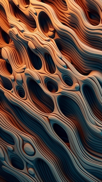 Harmonious Abstract Design with Fluid and Dynamic Curves AI Generated