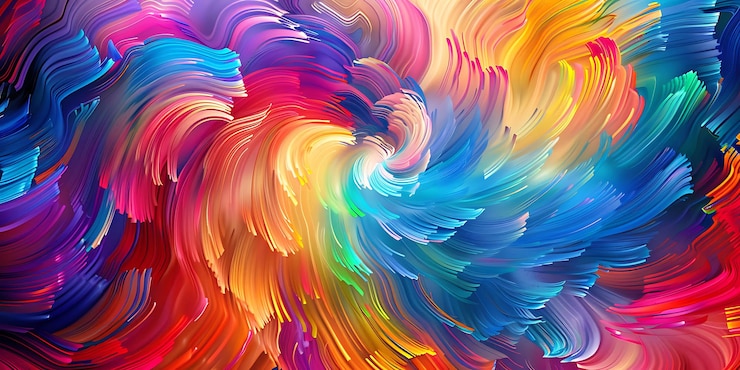 Photo a harmonious dance of colors each shade merging to form a vibrant symphony on the canvas