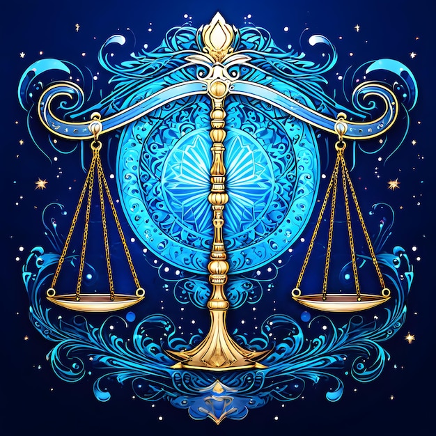 Photo harmonious equilibrium embracing the diplomatic charm and aesthetic grace of libra zodiac sign