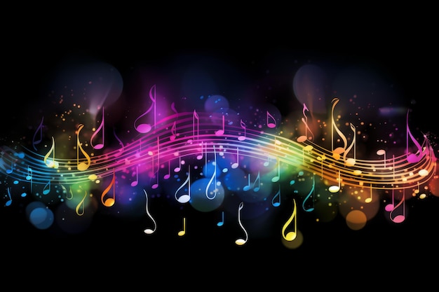 Premium AI Image | Harmonious Melodies Captivating Music Notes Border ...