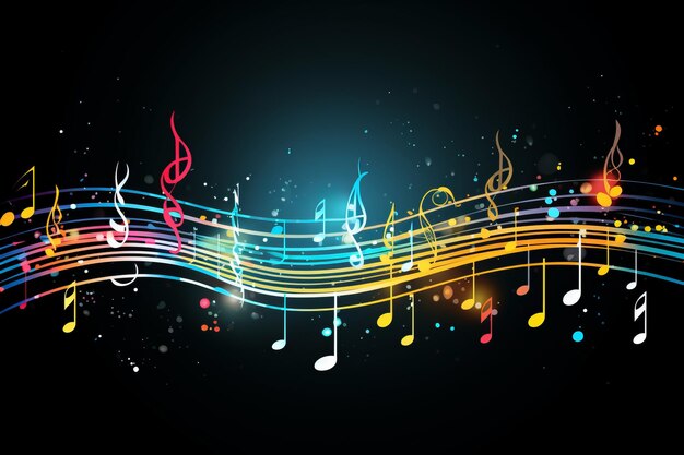Фото Гармоничные мелодии изысканные векторные музыкальные ноты, украшенные линиями ar 32