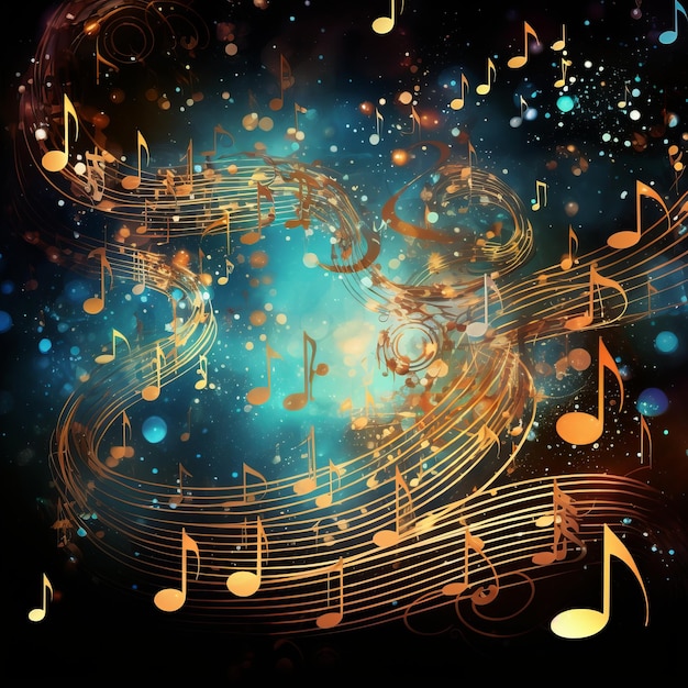 Photo harmonious melodies unveiling the enchanting music notes background