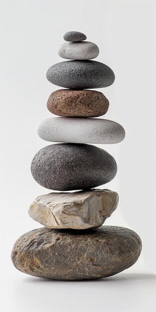 Harmonious Stone Stack Symbol of Balance and Zen Isolated on Nature Background