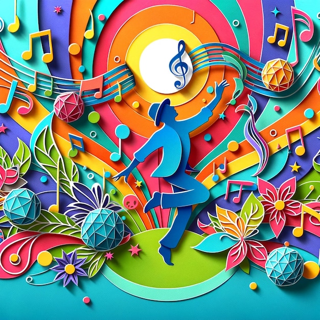 Harmonische Vibes Kleurrijke Muziek Vector Muzieknoten Ontwerp en kunst voor muziekliefhebbers