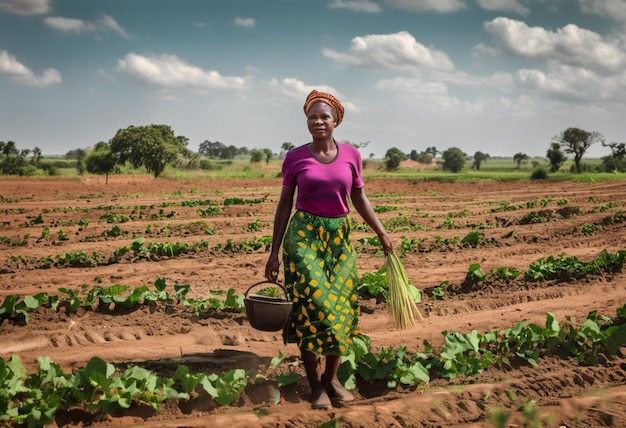 Photo harmony of the fields portraits of african female farmers