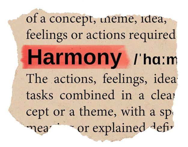 harmony png word sticker torn paper dictionary transparent background