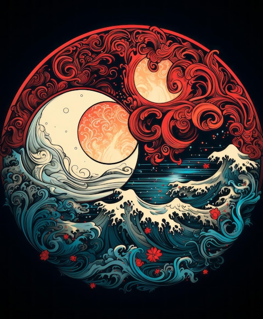 Harmony Unleashed The Artistic Fusion of Ying and Yang Four Elements and Ancient Japanese Paintin