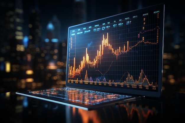 Harness 3D rendered stock market graphs in our software for smart investment choices