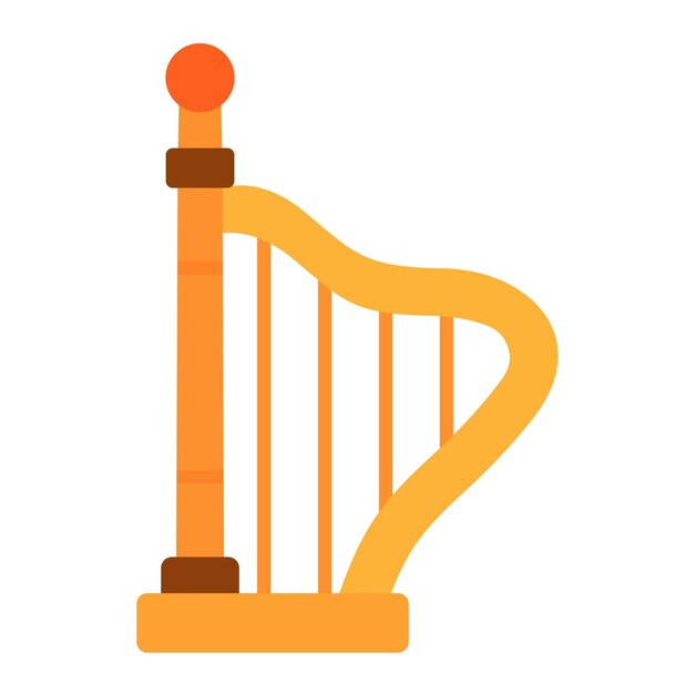 Photo harp flat illustration