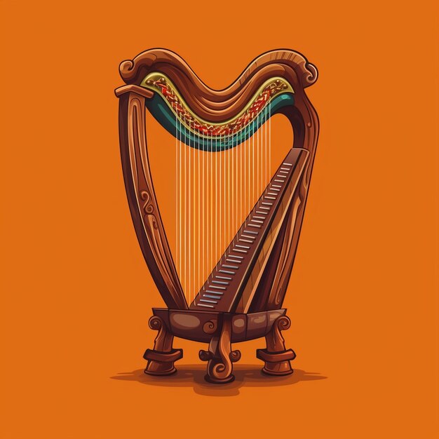 Harp in the interior of the concert hall created with generative the ai technology