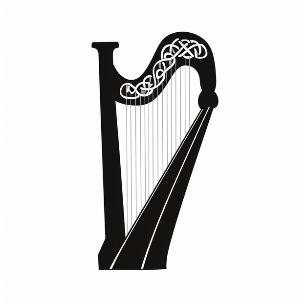 Harp in the interior of the concert hall Created with generative the AI technology