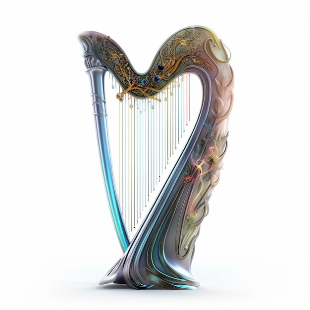 Photo harp in the interior of the concert hall created with generative the ai technology