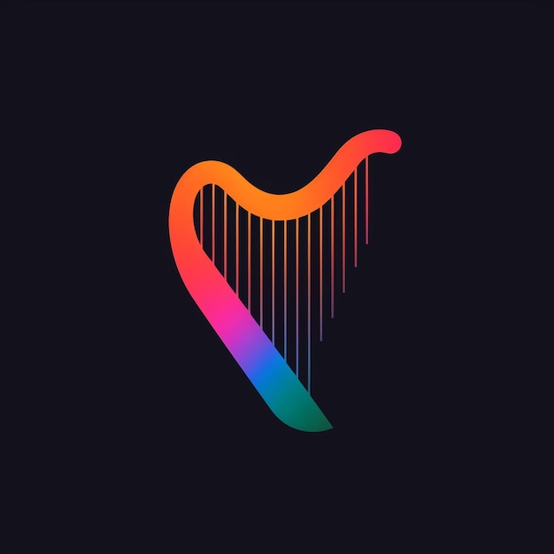 Harp in the interior of the concert hall Created with generative the AI technology