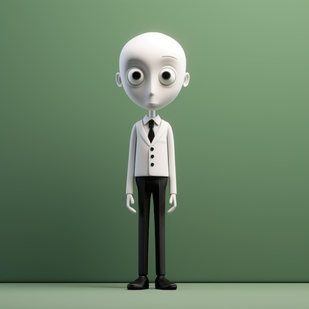 Harper A Minimalist 3d Character In A Cartoon White Suit