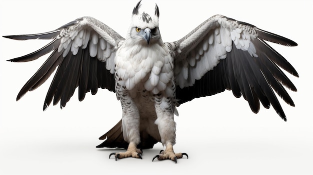 Photo harpy eagle bird full body white background