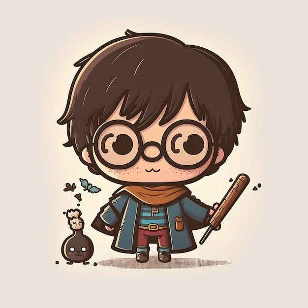 Premium AI Image  Dark Anime Harry Potter character manga illustration