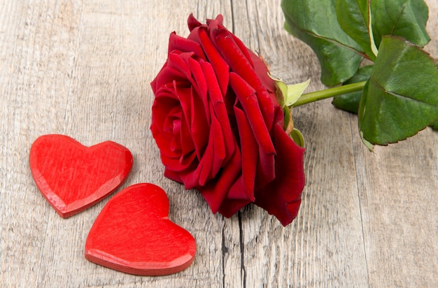 Hart en roos voor Valentijnsdag