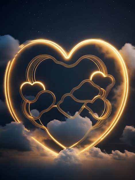 hart in de wolken symbool illustratie
