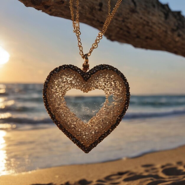 Hart locket with Beach background