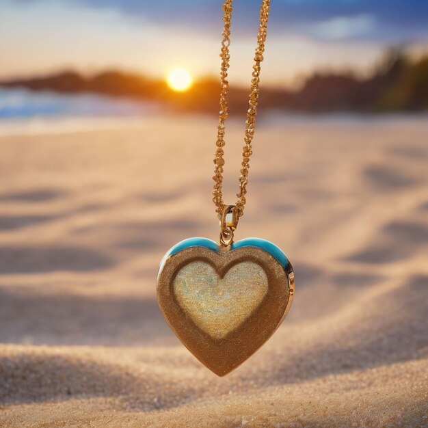 Hart locket with Beach background