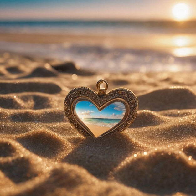 Hart locket with Beach background