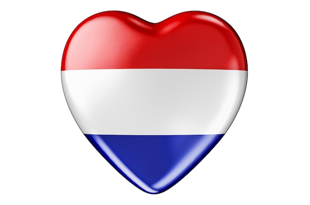 Hart met de Nederlandse vlag 3D-rendering