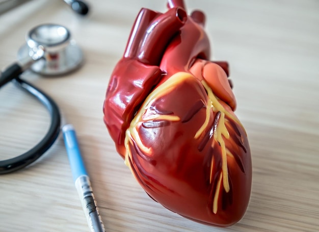 Foto hart met medisch instrument met gezondheidszorgconcept