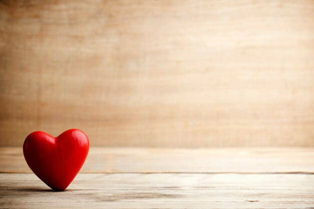 Hart op een houten bord. Valentijnsdag wenskaart.