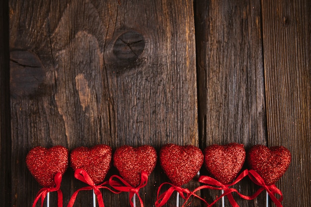 Hart op een stok voor Valentijnsdag achtergrond
