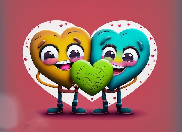 hart op twee vingers met glimlach emoji voor valentijnsdag