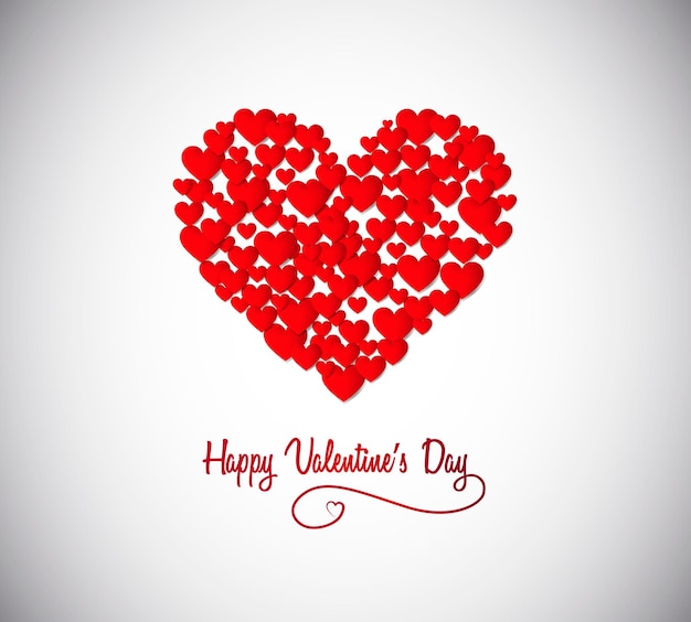 hart silhouet achtergrond met veel Valentijnsdag harten vectorillustratie