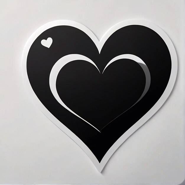 Foto hart sticker 3d cartoon personage 3d sticker met hart