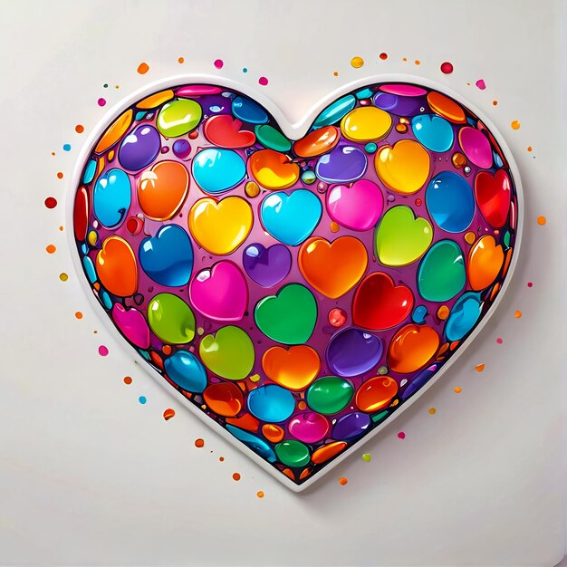 Foto hart stickers cartoon personage 3d sticker met hart