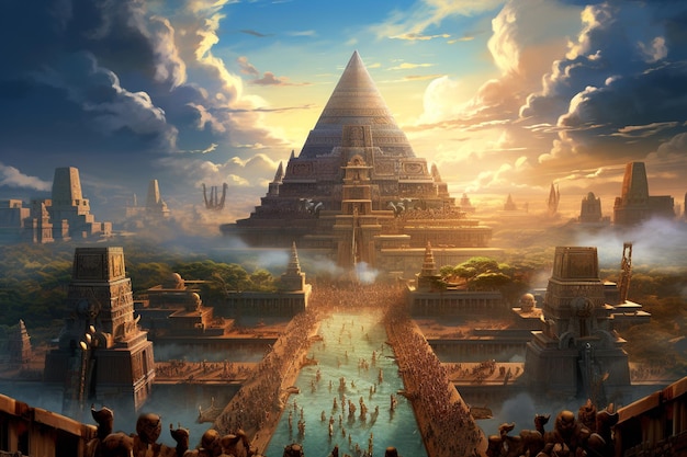 Hart van het Azteekse rijk Tenochtitlan's grootsheid